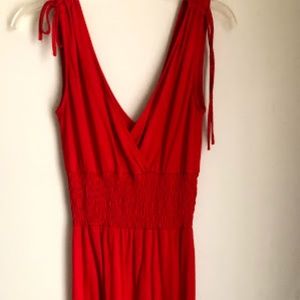 Red maxi dress